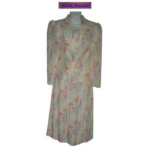 Vintage 70's 80's Icinoo Silk Floral Cottagecore Floral Blouse Skirt Outfit Boho